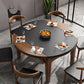 Modern Style Stone Dining Table Round 4 Legs Dining Site Table