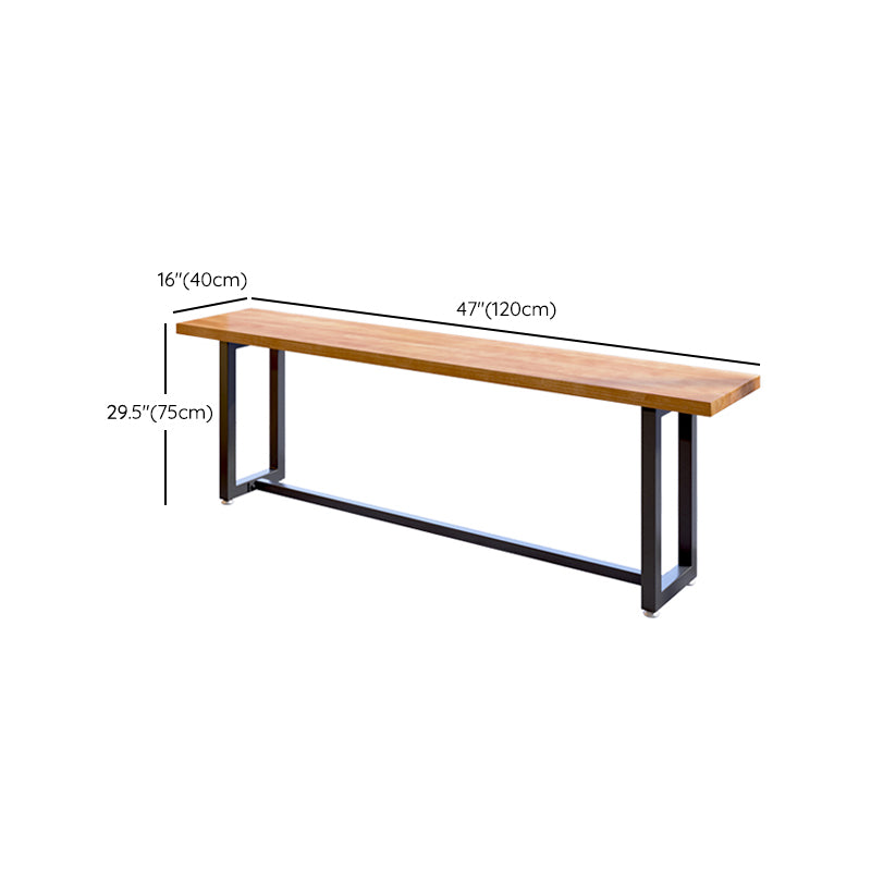Industrial Trestle Base Dining Table Metal and Wood Dining Table Clearhalo 'Dining Tables & Seating' 'Dining Tables' 'dining_table' 'furn' 'furn_dining_table' 'Furniture' 'Kitchen & Dining Furniture' 7434173