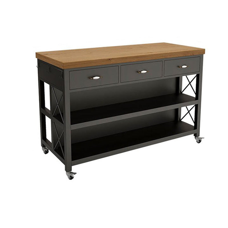Modern de la isla de cocina de la cocina de 3 cajones mesa de la isla de cocina con ruedas