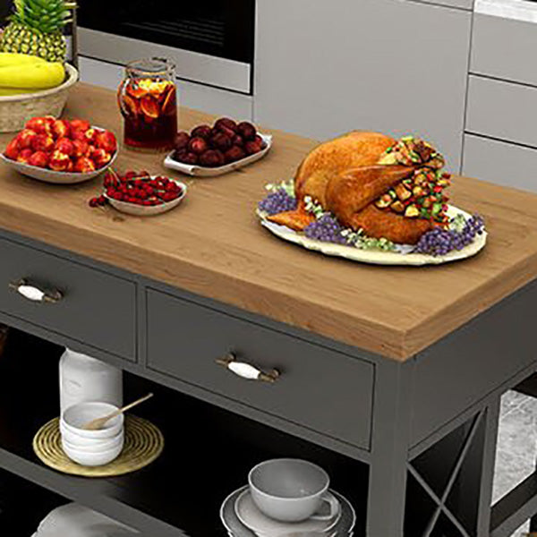 Modern de la isla de cocina de la cocina de 3 cajones mesa de la isla de cocina con ruedas