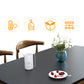 Moderne stenen schaalbare eettafel met houten onderstel voor eetkamer