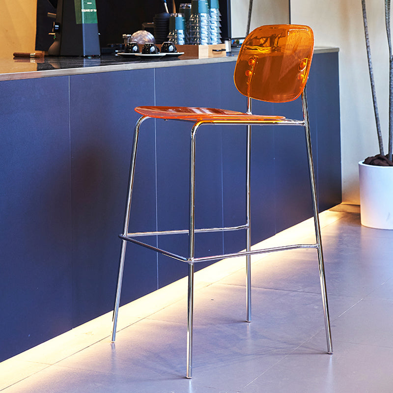 Sgabelli da bar in plastica in stile industriale sgabelli da bar senza schienale con poggiapiedi