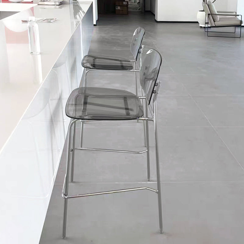 Sgabelli da bar in plastica in stile industriale sgabelli da bar senza schienale con poggiapiedi