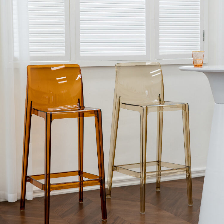 Moderner Armloser im Rückenlehne Counter Stuhl Acrylkassierer Barhocker mit Pedal