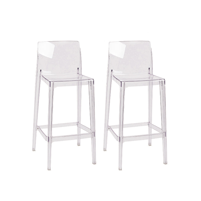 Moderner Armloser im Rückenlehne Counter Stuhl Acrylkassierer Barhocker mit Pedal