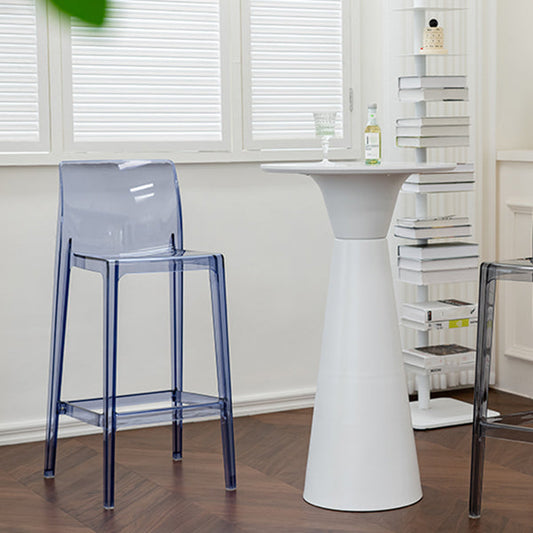 Modern Armless Backrest Counter Stool Acrylic Cashier Bar Stool with Pedal