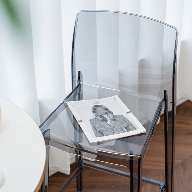 Moderner Armloser im Rückenlehne Counter Stuhl Acrylkassierer Barhocker mit Pedal