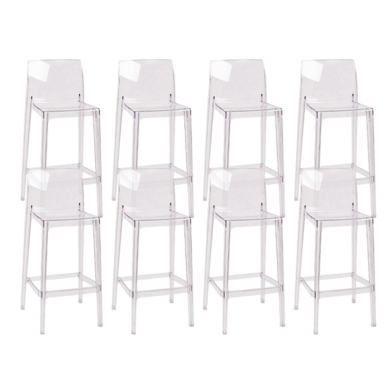 Moderner Armloser im Rückenlehne Counter Stuhl Acrylkassierer Barhocker mit Pedal