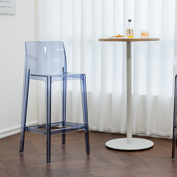 Moderner Armloser im Rückenlehne Counter Stuhl Acrylkassierer Barhocker mit Pedal