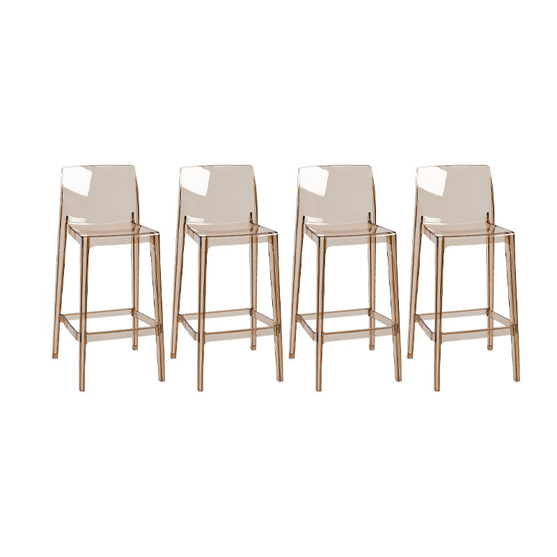 Moderner Armloser im Rückenlehne Counter Stuhl Acrylkassierer Barhocker mit Pedal