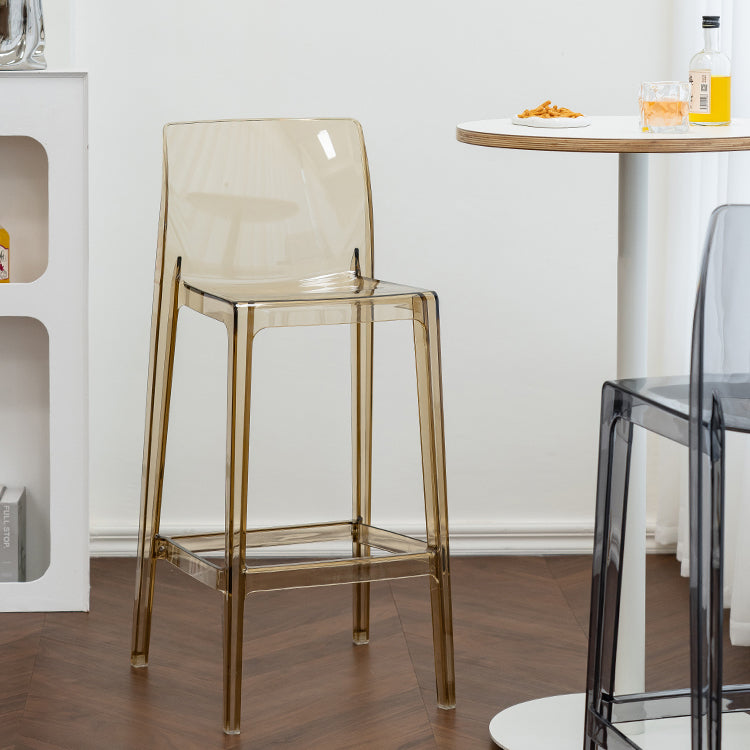 Moderner Armloser im Rückenlehne Counter Stuhl Acrylkassierer Barhocker mit Pedal