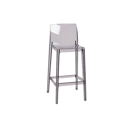 Moderner Armloser im Rückenlehne Counter Stuhl Acrylkassierer Barhocker mit Pedal