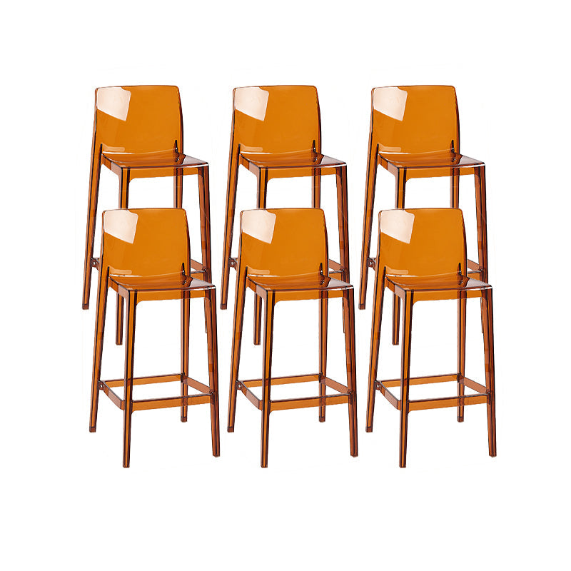 Moderner Armloser im Rückenlehne Counter Stuhl Acrylkassierer Barhocker mit Pedal