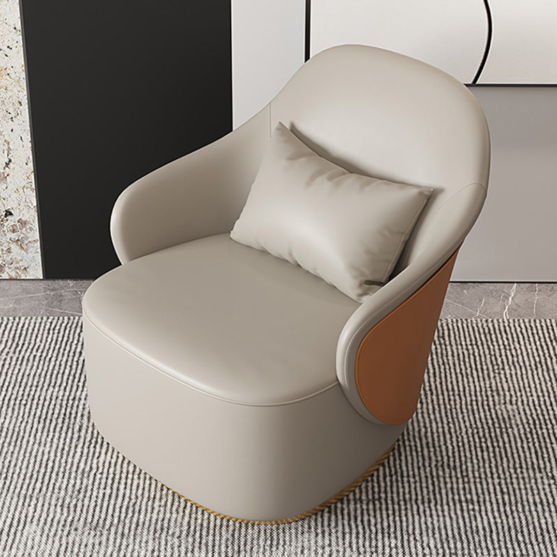 Grey Lounge Chair Arms Included Barrel Chair for Living Room Clearhalo 'Accent Chairs' 'accent_chairs' 'Chairs & Seating' 'furn' 'furn_accent_chairs' 'Furniture' 'Living Room Furniture' 7435171