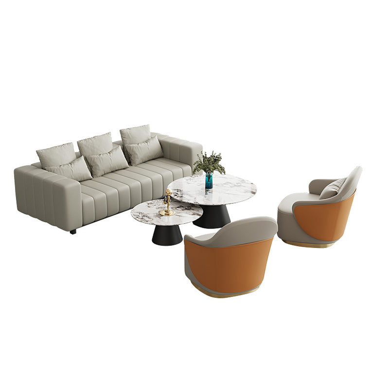 Grey Lounge Chair Arms Included Barrel Chair for Living Room Clearhalo 'Accent Chairs' 'accent_chairs' 'Chairs & Seating' 'furn' 'furn_accent_chairs' 'Furniture' 'Living Room Furniture' 7435179