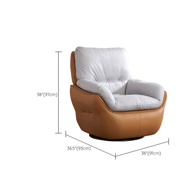 Recliner a Wingback contemporanea Base girevole in metallo interno reclinabile