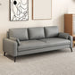 Scandinavian 25.59" Wide Faux Leather 3 Seater Square Arm Sofa