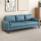 Scandinavian 25.59" Wide Faux Leather 3 Seater Square Arm Sofa