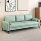 Scandinavian 25.59" Wide Faux Leather 3 Seater Square Arm Sofa