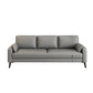 Scandinavian 25.59" Wide Faux Leather 3 Seater Square Arm Sofa