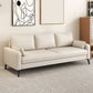 Scandinavian 25.59" Wide Faux Leather 3 Seater Square Arm Sofa