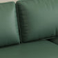 Scandinavian 25.59" Wide Faux Leather 3 Seater Square Arm Sofa