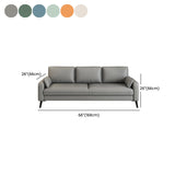 Scandinavian 25.59" Wide Faux Leather 3 Seater Square Arm Sofa