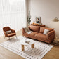 35.43" Wide Faux Leather Sofa Scandinavian Pillow Top Arm Sofa