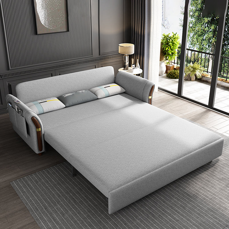 Foldable Glam Sleeper Sofa Flared Arms Convertible Sofas with Storage