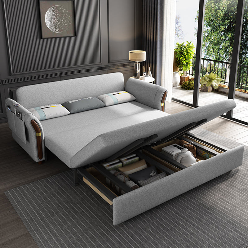 Foldable Glam Sleeper Sofa Flared Arms Convertible Sofas with Storage