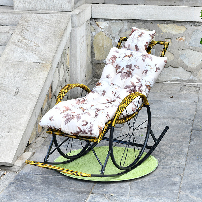 Chaise à bascule unique du milieu du siècle chaise à bascule paresseuse moderne avec coussin