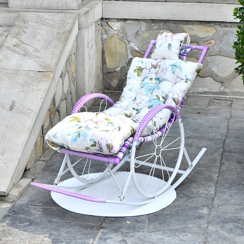 Chaise à bascule unique du milieu du siècle chaise à bascule paresseuse moderne avec coussin