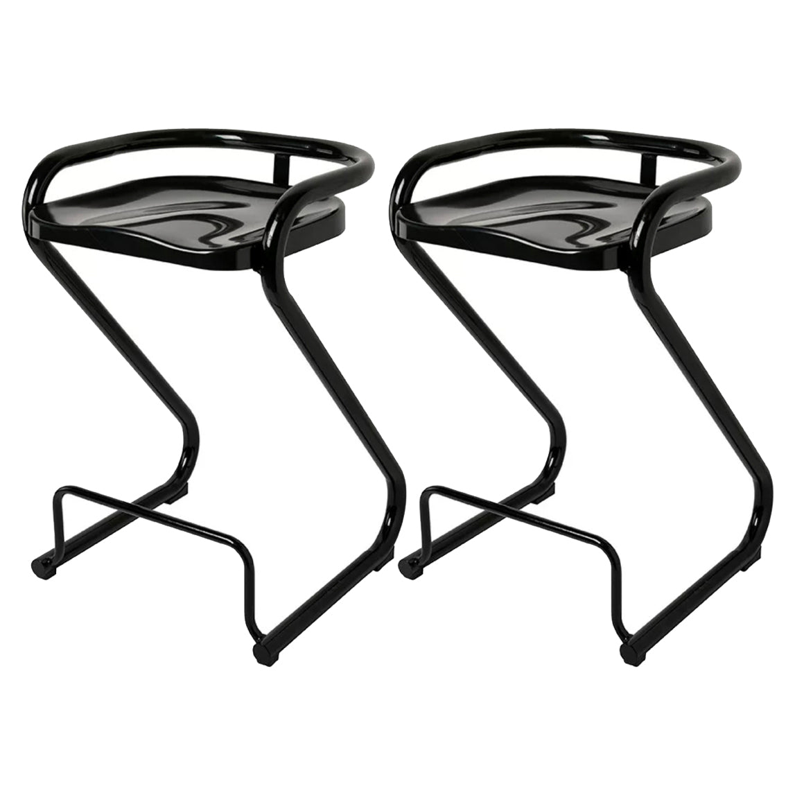 Sgabello da bar sul retro posteriore con sedile sagomate con base di metallo