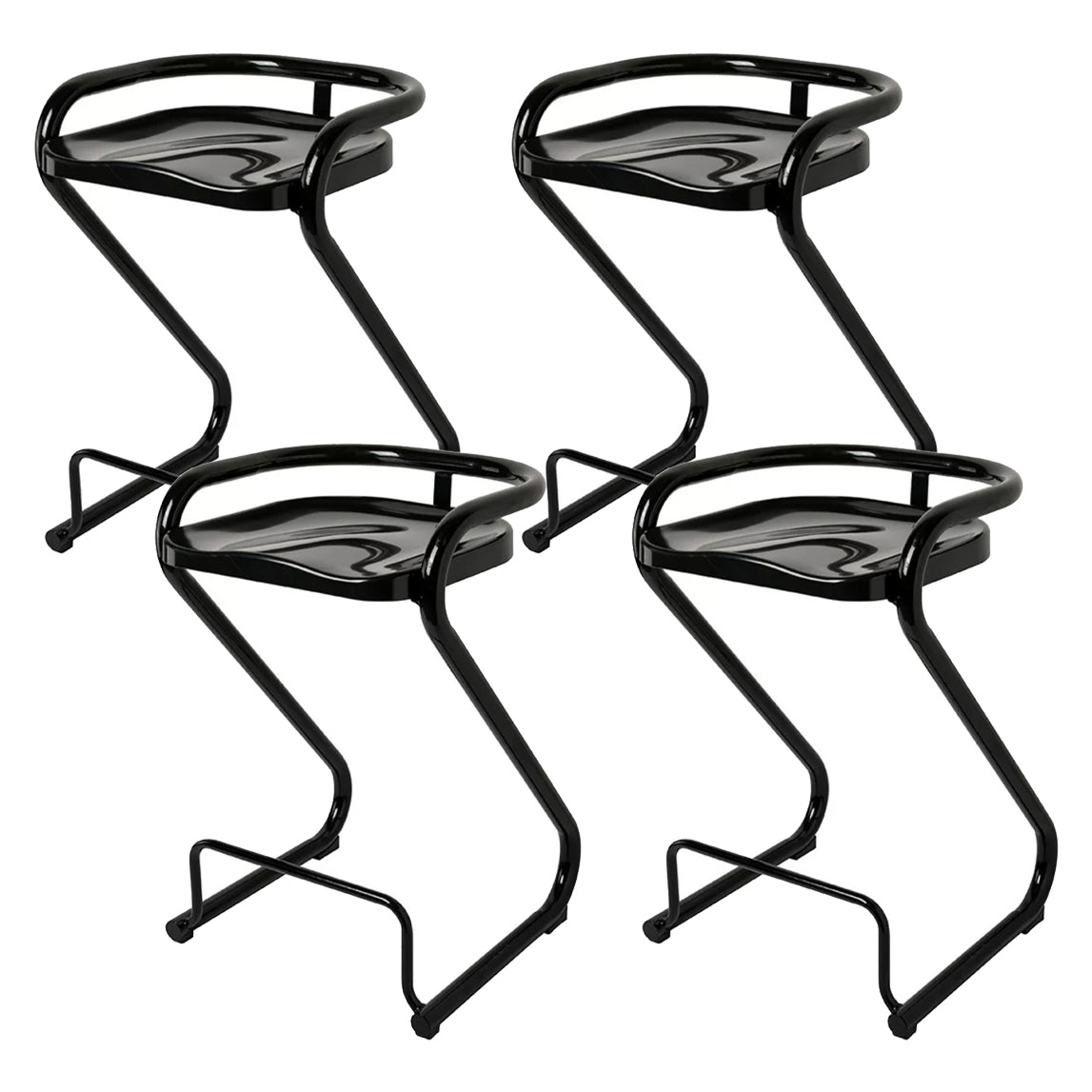 Sgabello da bar sul retro posteriore con sedile sagomate con base di metallo