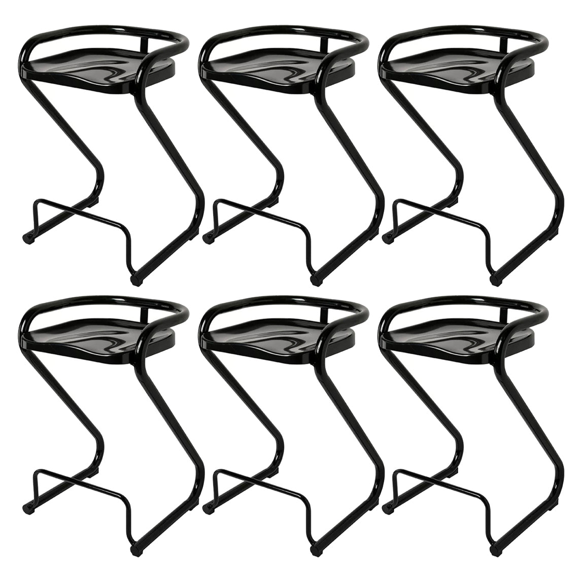 Sgabello da bar sul retro posteriore con sedile sagomate con base di metallo