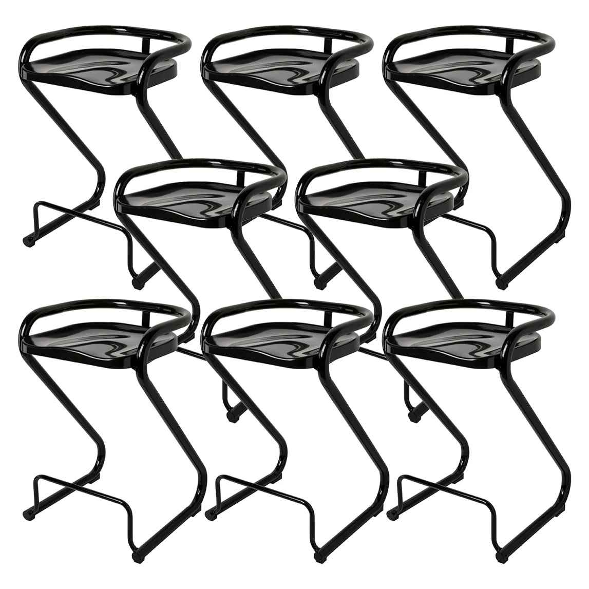 Sgabello da bar sul retro posteriore con sedile sagomate con base di metallo