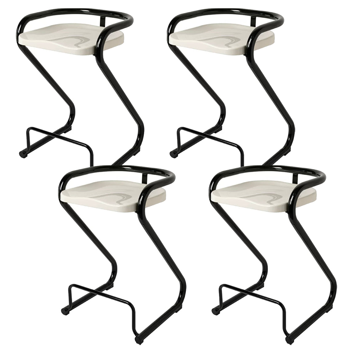 Sgabello da bar sul retro posteriore con sedile sagomate con base di metallo