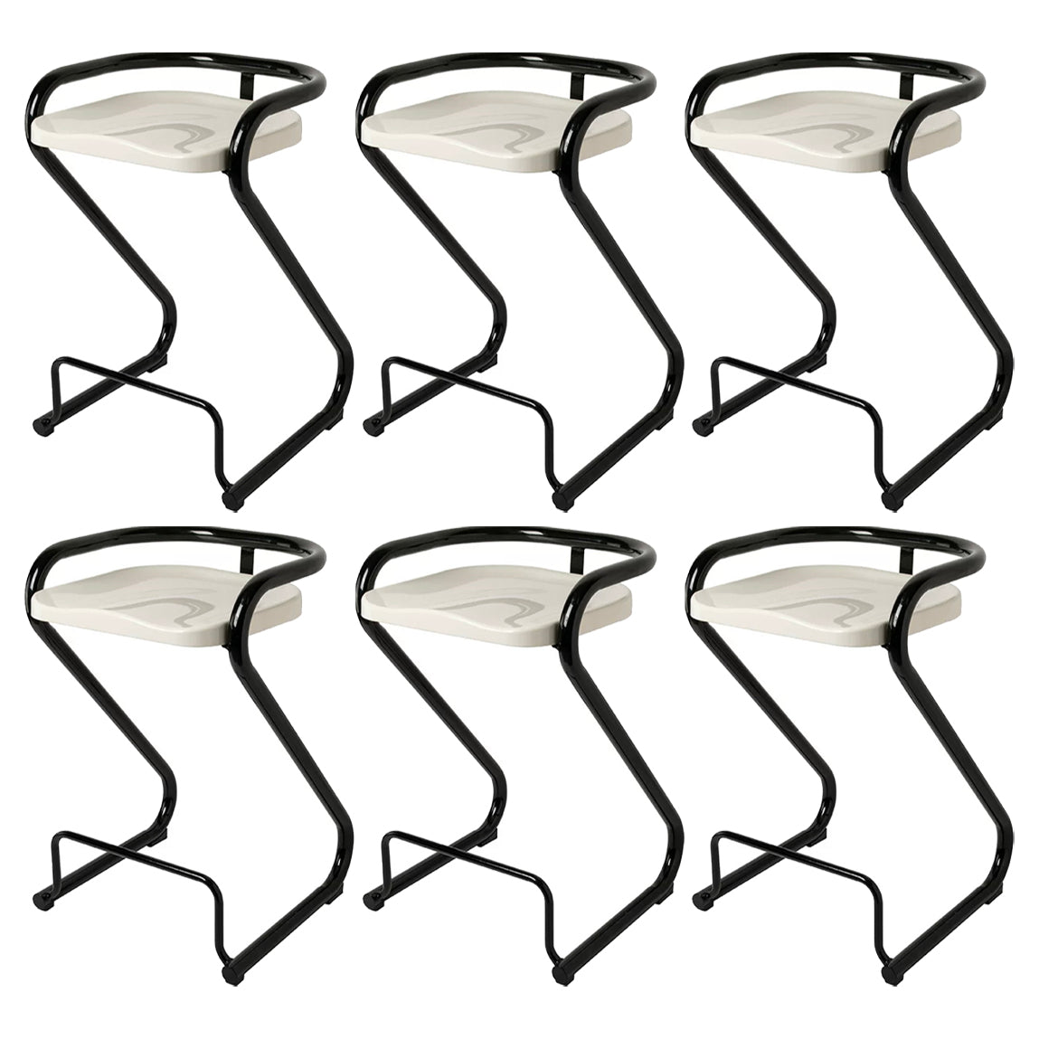 Sgabello da bar sul retro posteriore con sedile sagomate con base di metallo