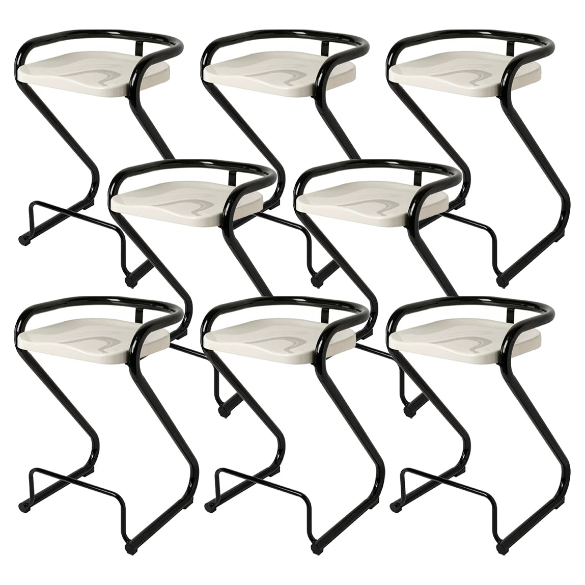 Sgabello da bar sul retro posteriore con sedile sagomate con base di metallo