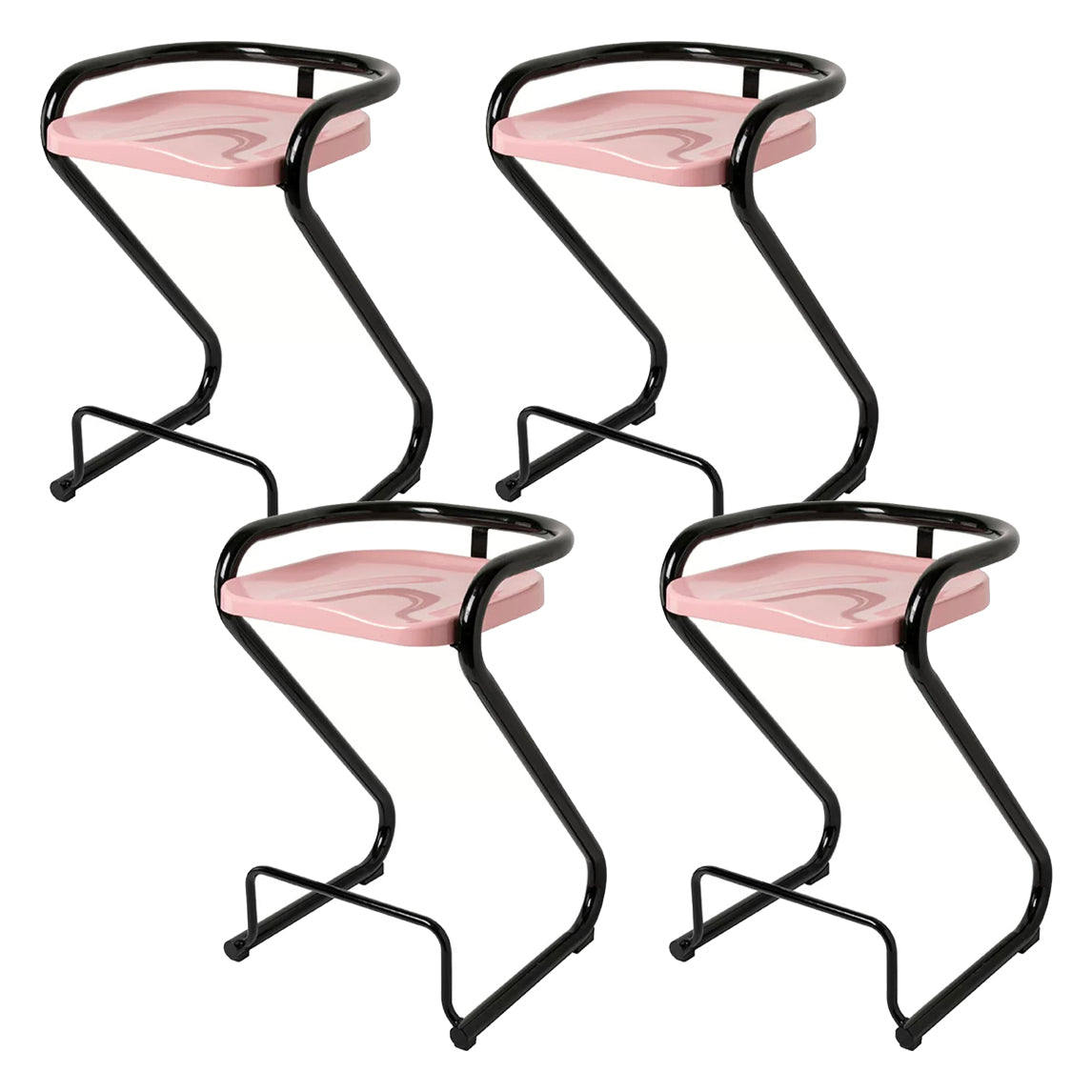 Sgabello da bar sul retro posteriore con sedile sagomate con base di metallo