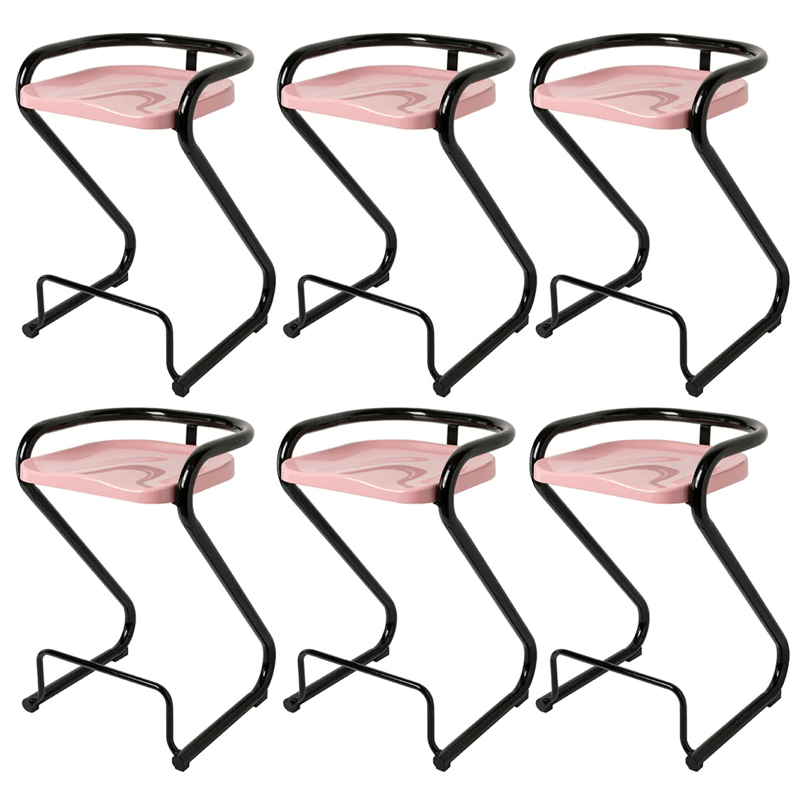 Sgabello da bar sul retro posteriore con sedile sagomate con base di metallo