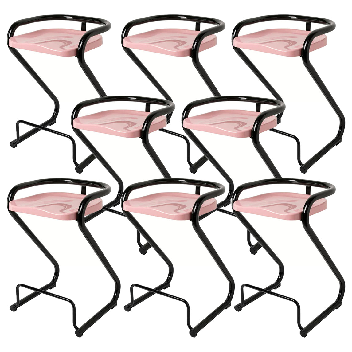 Sgabello da bar sul retro posteriore con sedile sagomate con base di metallo