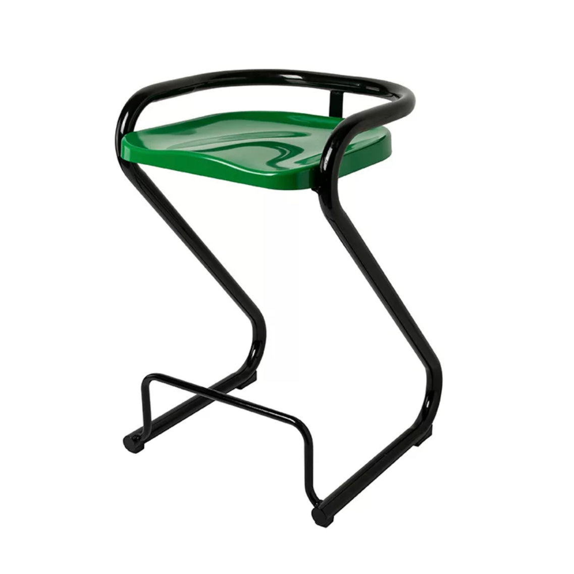 Sgabello da bar sul retro posteriore con sedile sagomate con base di metallo