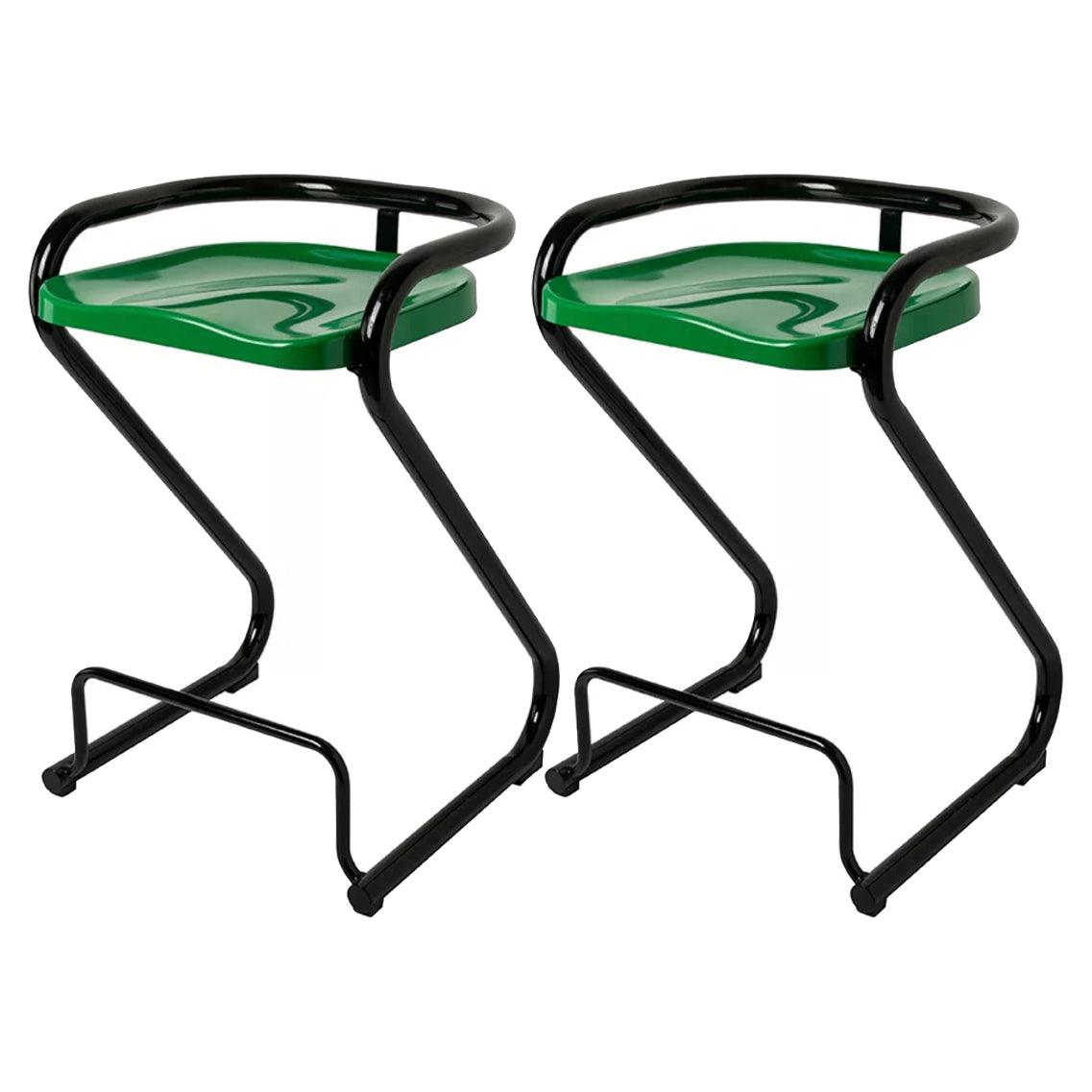 Sgabello da bar sul retro posteriore con sedile sagomate con base di metallo