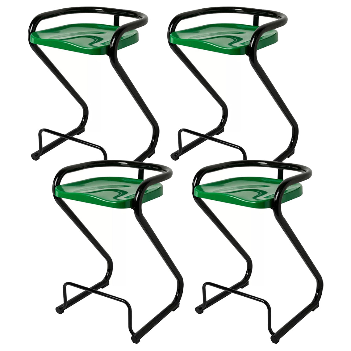 Sgabello da bar sul retro posteriore con sedile sagomate con base di metallo