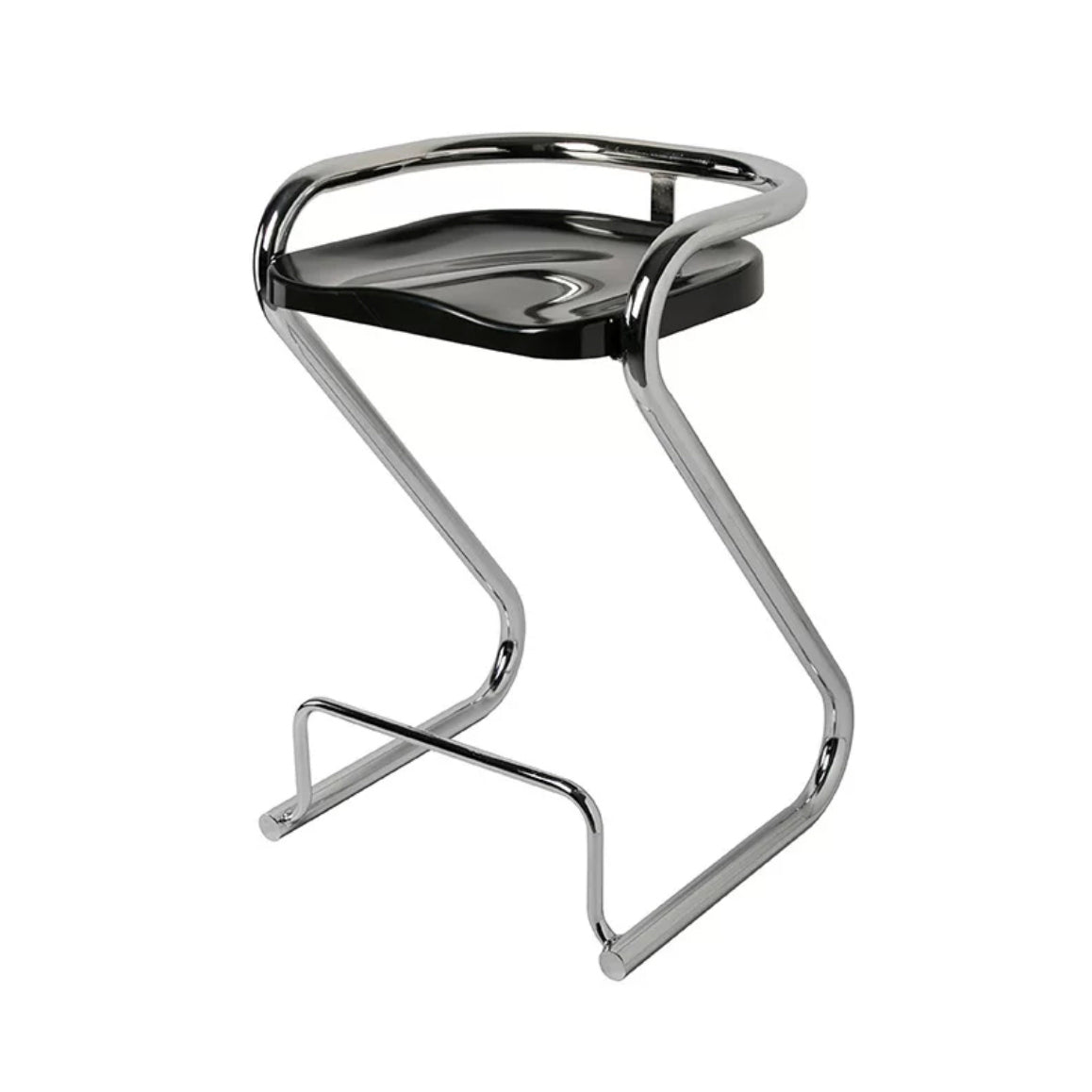 Sgabello da bar sul retro posteriore con sedile sagomate con base di metallo