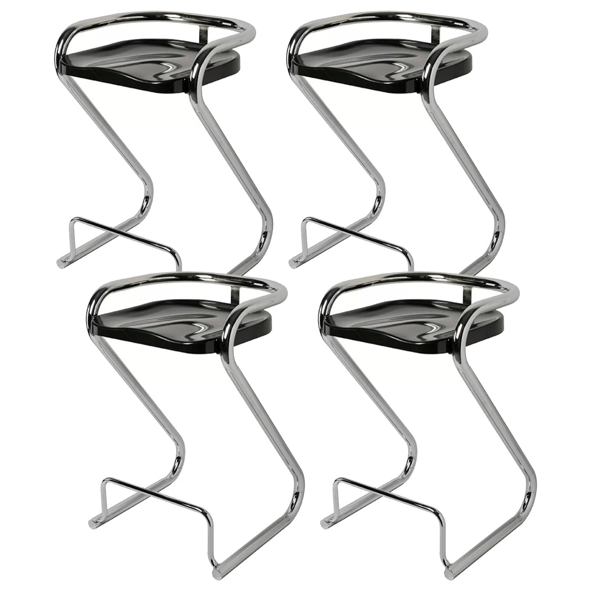 Sgabello da bar sul retro posteriore con sedile sagomate con base di metallo