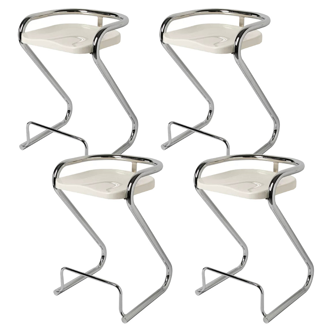 Sgabello da bar sul retro posteriore con sedile sagomate con base di metallo