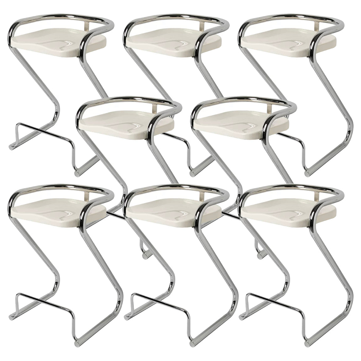 Sgabello da bar sul retro posteriore con sedile sagomate con base di metallo