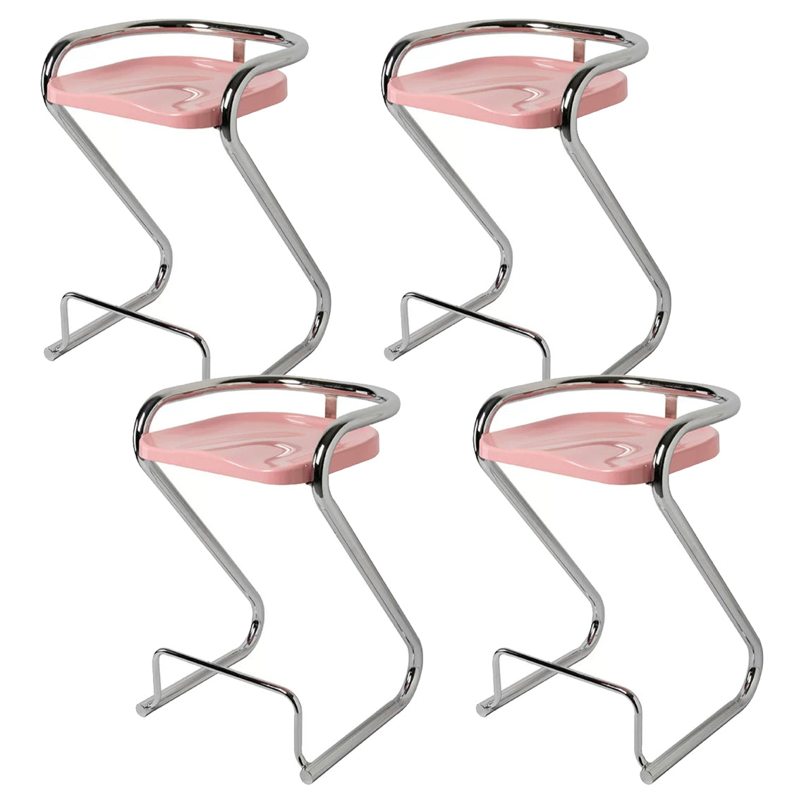 Sgabello da bar sul retro posteriore con sedile sagomate con base di metallo